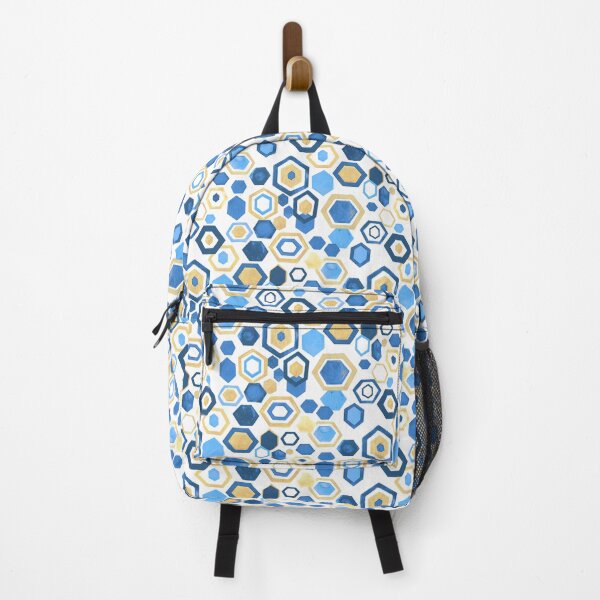 Item preview, Gouache Hexagons - Blues & Beige designed and sold by TigaTiga.