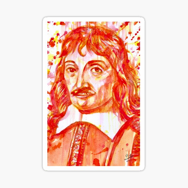 DESCARTES -watercolor portrait .2 Sticker