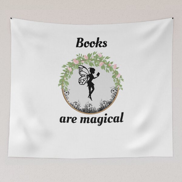 Item preview, Books are magical with cute fairy designed and sold by Naamira.