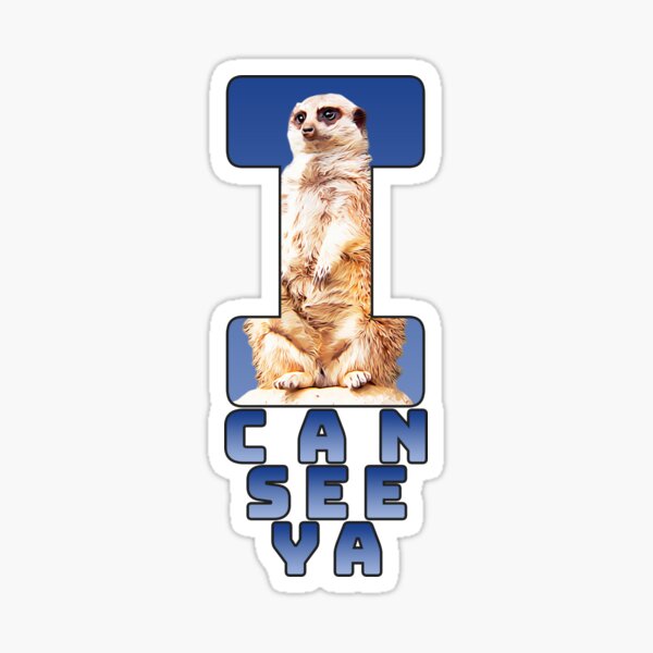 Humrous Fun Cute Animal meerkat I Can See Ya Design Sticker