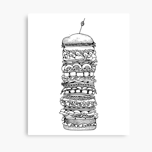 Item preview, Illustrated Stacked Burgers designed and sold by sunnyxvibesss.