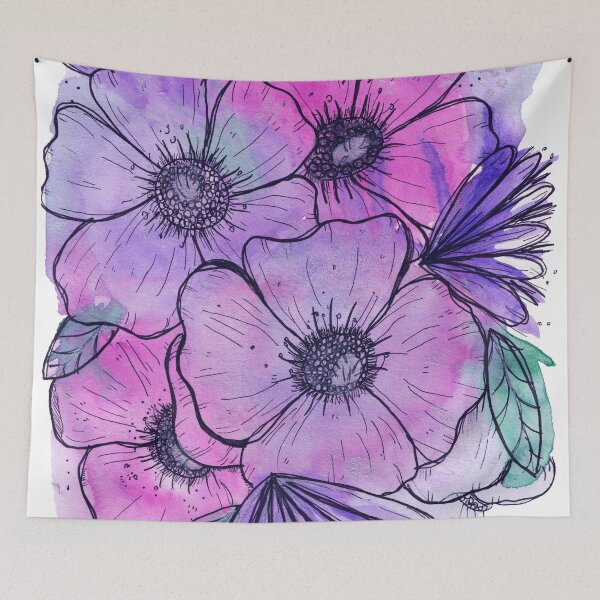 Item preview, Purple Florals with Silver Accent designed and sold by naimystudios.