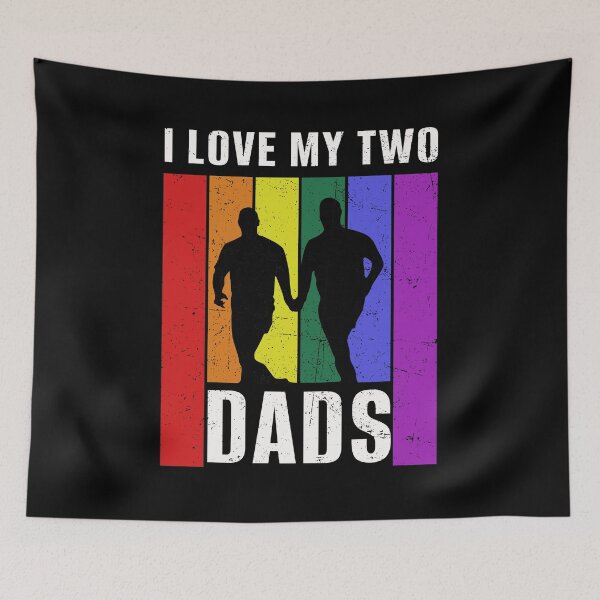 Item preview, I Love My Two Dads Gay Pride Flag LGBTQ Cool LGBT Ally Gift designed and sold by elisamarez97.