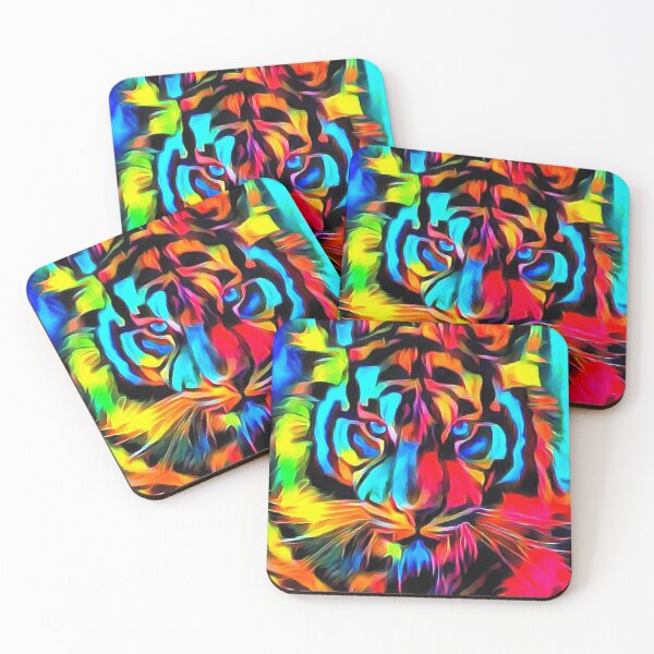 Item preview, colorful tiger art painting designed and sold by MXanwar.