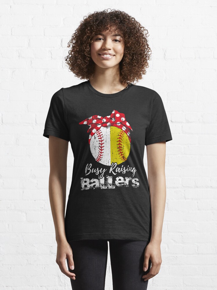 Baseball Shirt Women Busy Raising Ballers Shirt Funny Baseball Mom Short  Sleeve Tee Top Grey at  Women's Clothing store