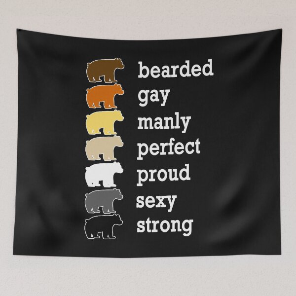 Item preview, Gay Men Hairy Proud Bear Gay Pride Flag 7 Bears designed and sold by TheAplus.