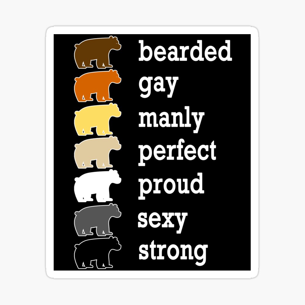 Gay Men Hairy Proud Bear Gay Pride Flag 7 Bears