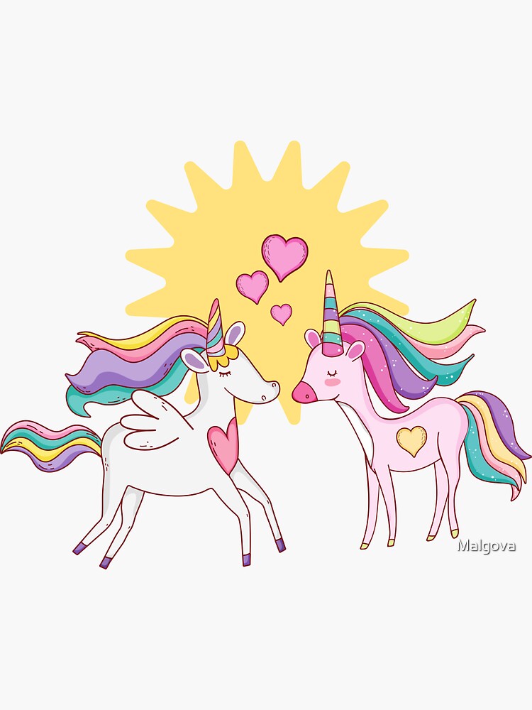 "Unicorn Girls" Sticker by Malgova Redbubble