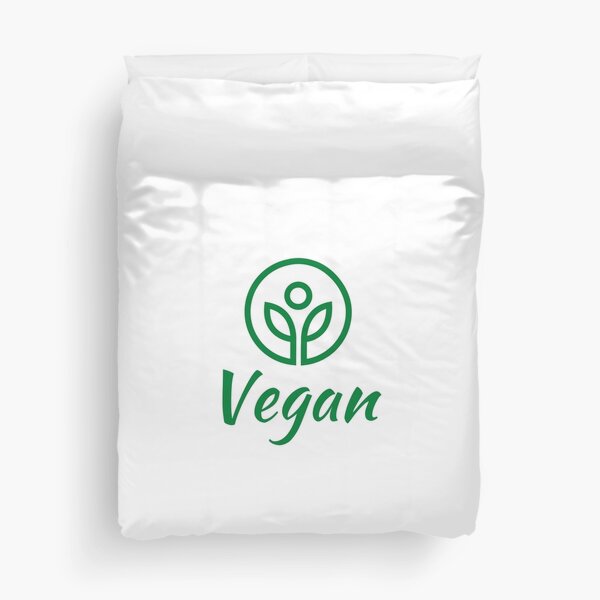 vegan green simbol Duvet Cover