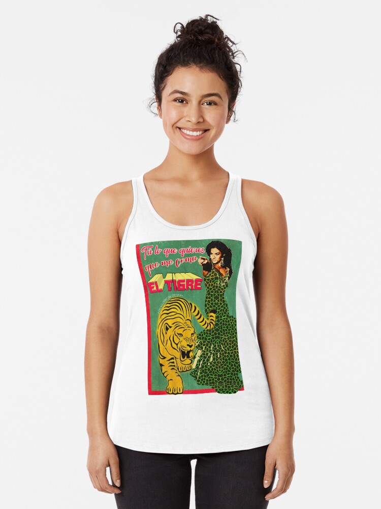 Imagen 1 de 3, Camiseta con espalda nadadora con la obra Lola Flores Que me coma el tigre, diseñada y vendida por danimota.