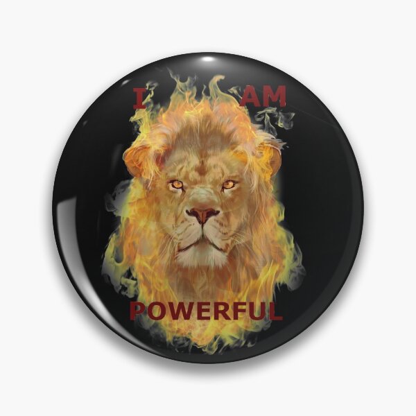 Item preview, I AM POWERFUL Flaming Lion designed and sold by Samantha Haack.
