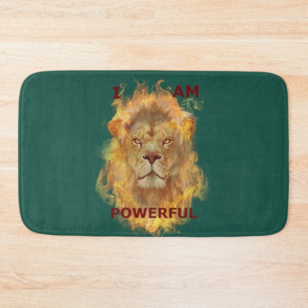 Item preview, I AM POWERFUL Flaming Lion designed and sold by Samantha Haack.