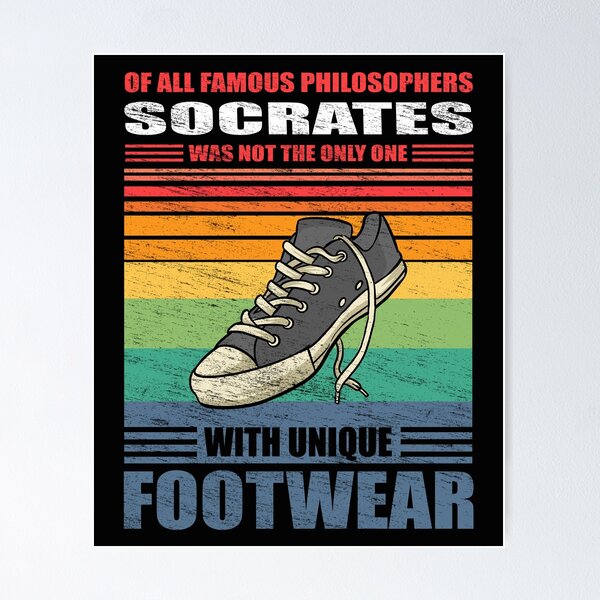 Artikel-Vorschau von Vintage Sneaker Philosoph Sokrates Footwear Lustiges Sneaker-Zitat, designt und verkauft von TheAplus.