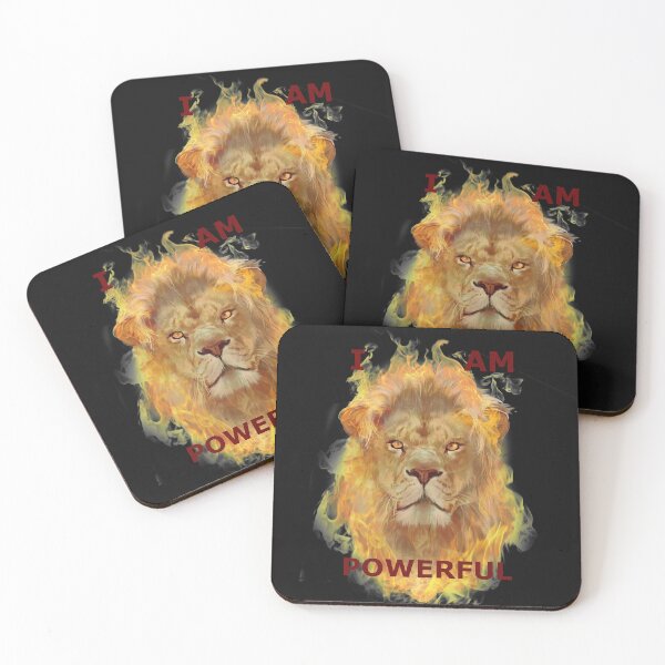 Item preview, I AM POWERFUL Flaming Lion designed and sold by Samantha Haack.