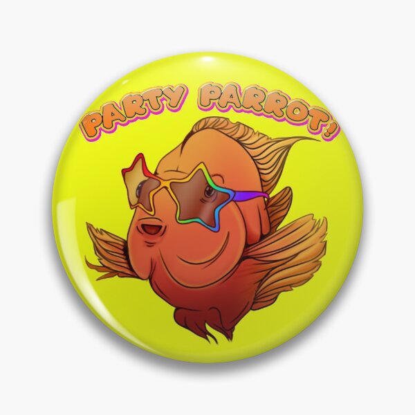 Item preview, "PARTY PARROT" Blood Parrot Cichlid with Star Glasses designed and sold by LotsOfPixels.