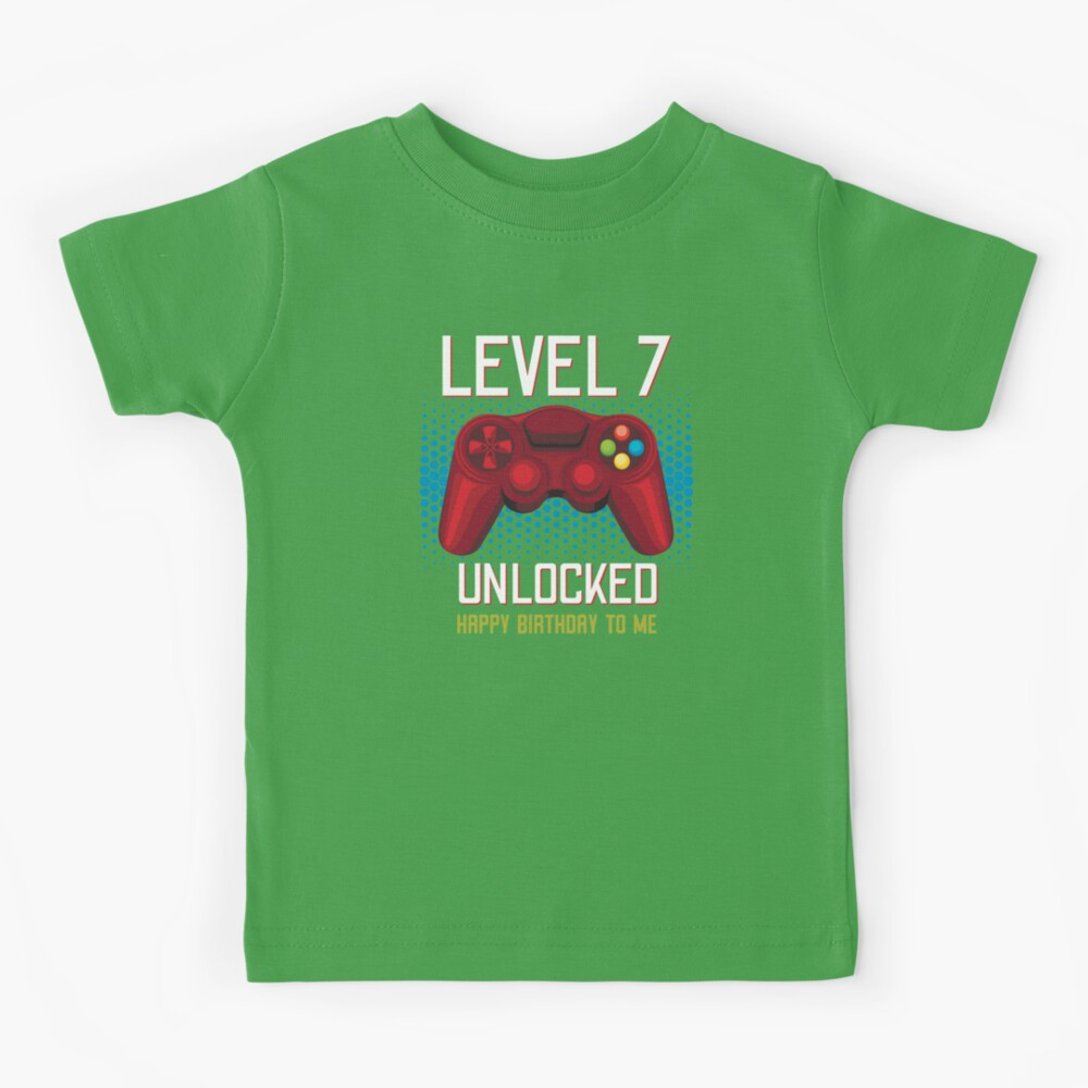 Disstressed Level 7 Unlocked Among With Us 7th Birthday T-Shirt