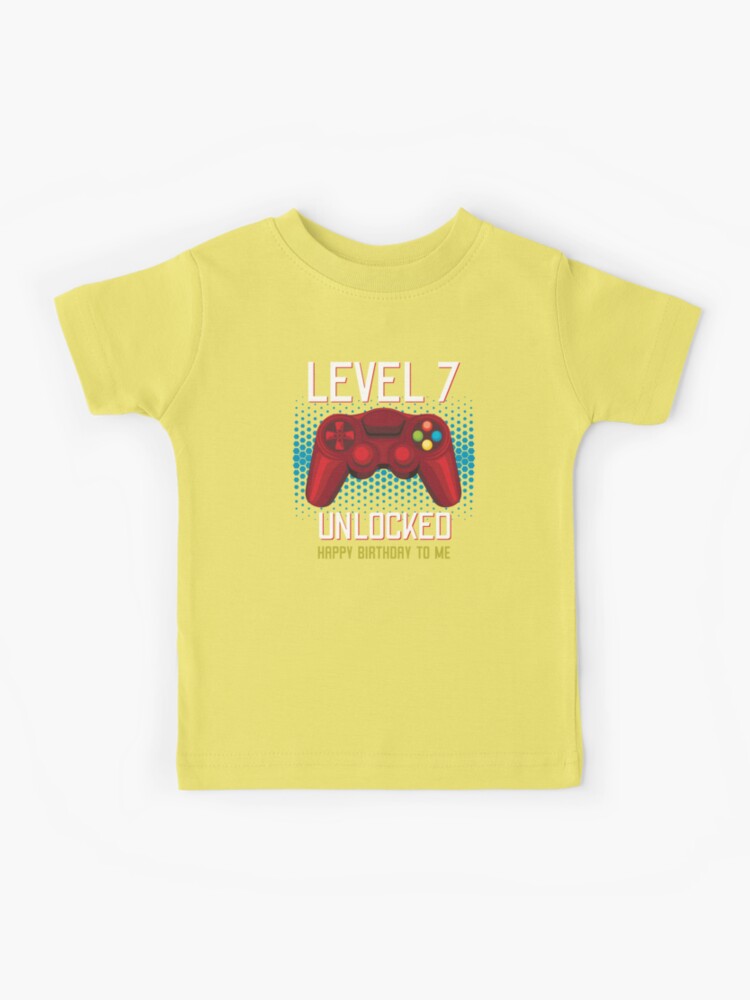 Disstressed Level 7 Unlocked Among With Us 7th Birthday T-Shirt