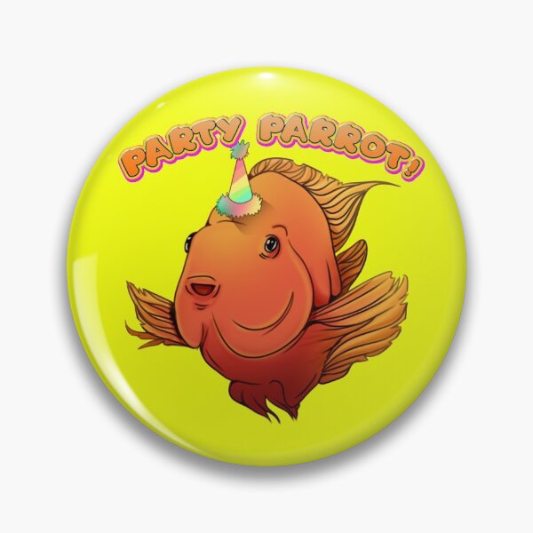 Item preview, "Party Parrot" Blood Parrot Cichlid with Party Hat designed and sold by LotsOfPixels.