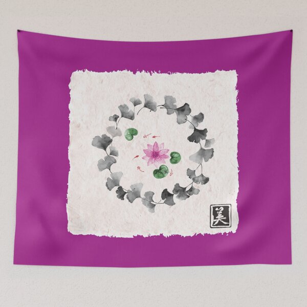 Item preview, Enso Ginkgo Lotus Kanji Beauty designed and sold by ElenaDanilo.