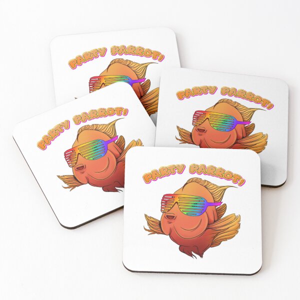 Item preview, "PARTY PARROT" Blood Parrot Cichlid with Shutter Glasses designed and sold by LotsOfPixels.
