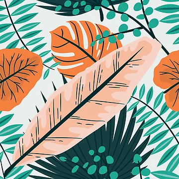 Artwork thumbnail, Colorful Leaf Pattern by Cute Bunny