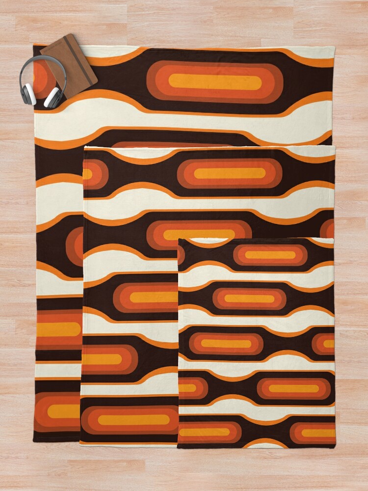 Alternate view of Capsules Large 1970s Orange Meets Mid Century Modern Throw Blanket