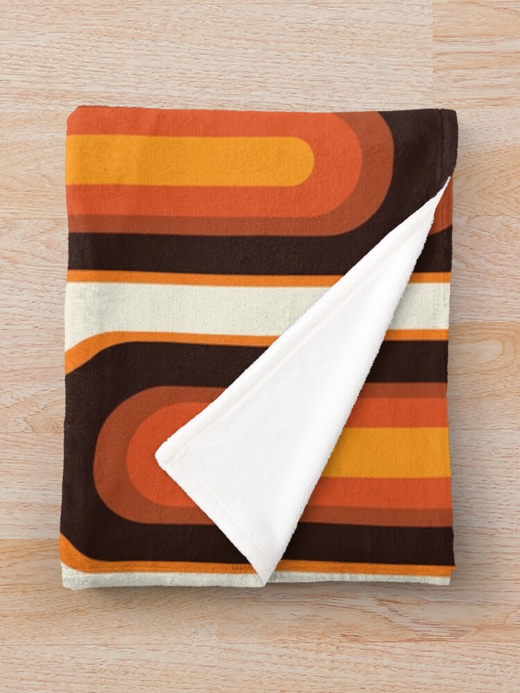 Alternate view of Capsules Large 1970s Orange Meets Mid Century Modern Throw Blanket