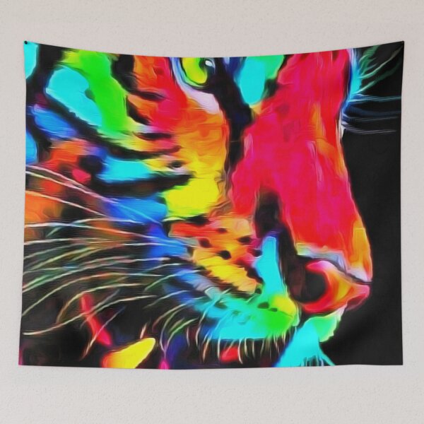 Item preview, colorful tiger art painting designed and sold by MXanwar.