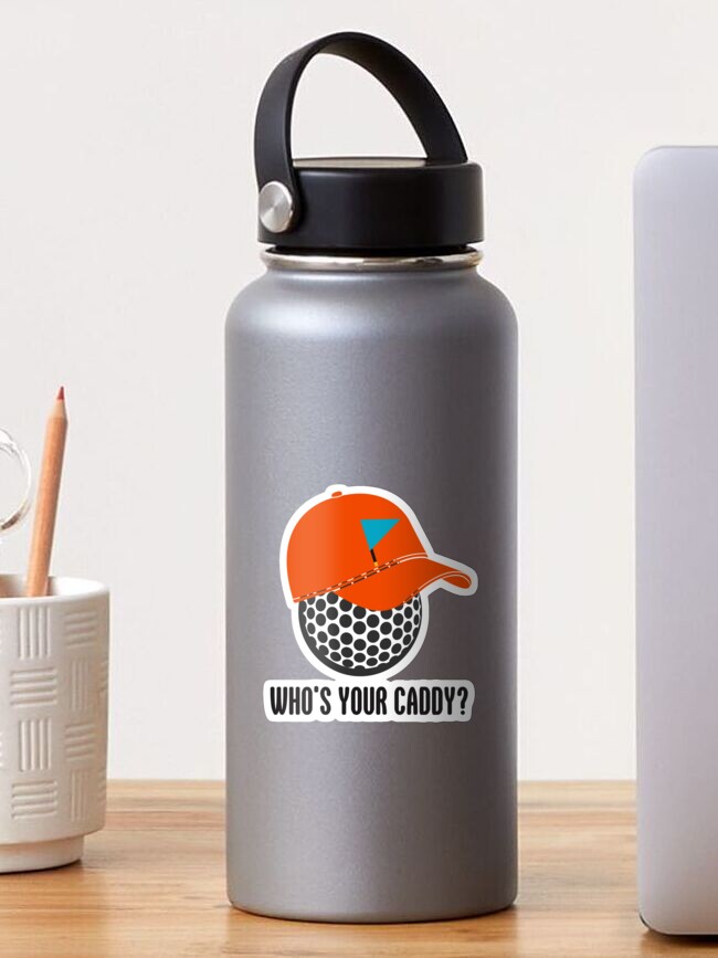 Black golf water bottle Whos Your Caddie - Groovy Golfer
