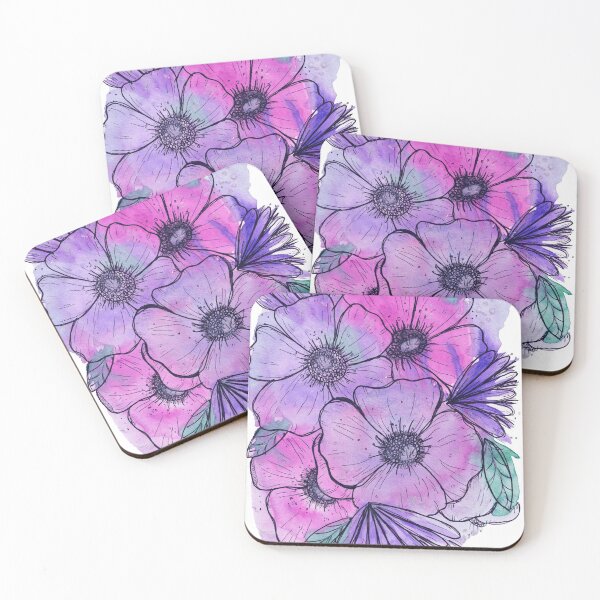 Item preview, Purple Florals with Silver Accent designed and sold by naimystudios.