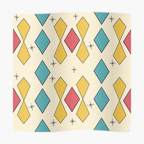 Retro Cat Diamonds Poster