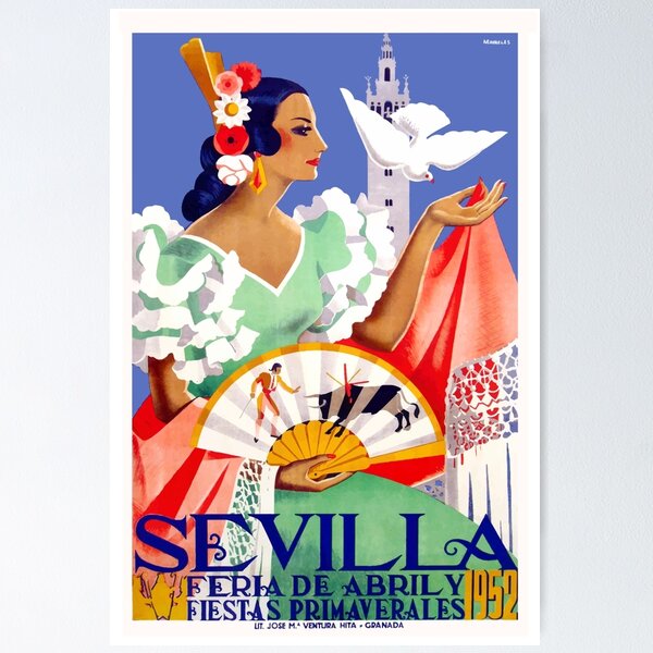 Seville Spain Vintage Minimal Retro Travel Poster | Poster