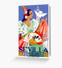 1952 Seville Spain April Fair Poster Greeting Card
