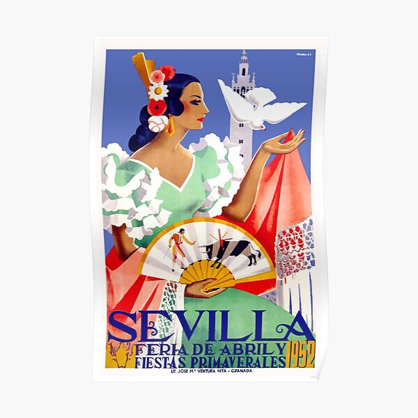 Cartel de la Feria de Abril de Sevilla, España, 1952 Póster