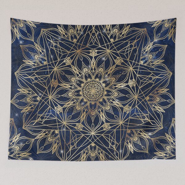 Item preview, Gold Blue Mandala Star Nebula Design designed and sold by InovArtS.