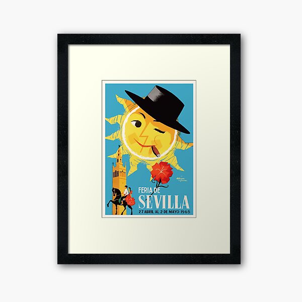 1965 Seville Spain April Fair Poster Framed Art Print