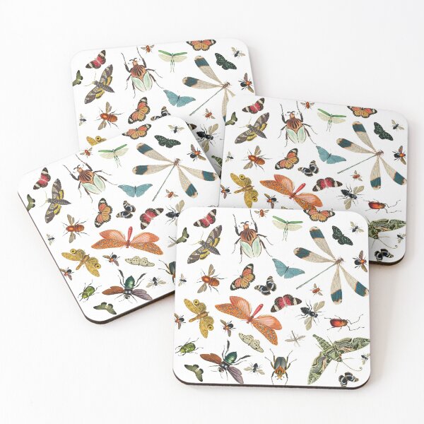 Item preview, Historical Insect Illustrations White Background Pattern designed and sold by Bumblefuzzies.