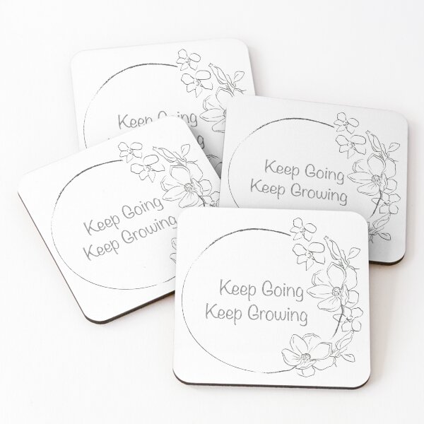 Item preview, Inspiring tekst / inspiring quote "keep going keep growing". Flower design. designed and sold by Zoef-Design.