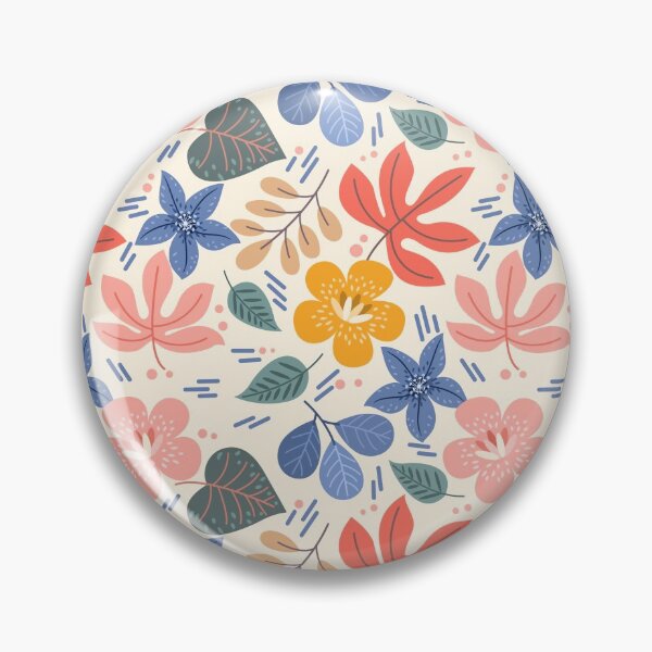 Aperçu de l'œuvre Fleurs colorées et motif de feuilles créée et vendue par Arne Smet.