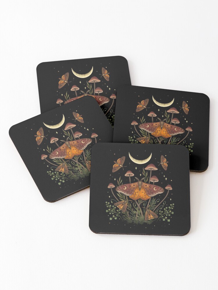 Thumbnail 1 of 5, Coasters (Set of 4), Autumn Light Underwing designed and sold by episodicDrawing.