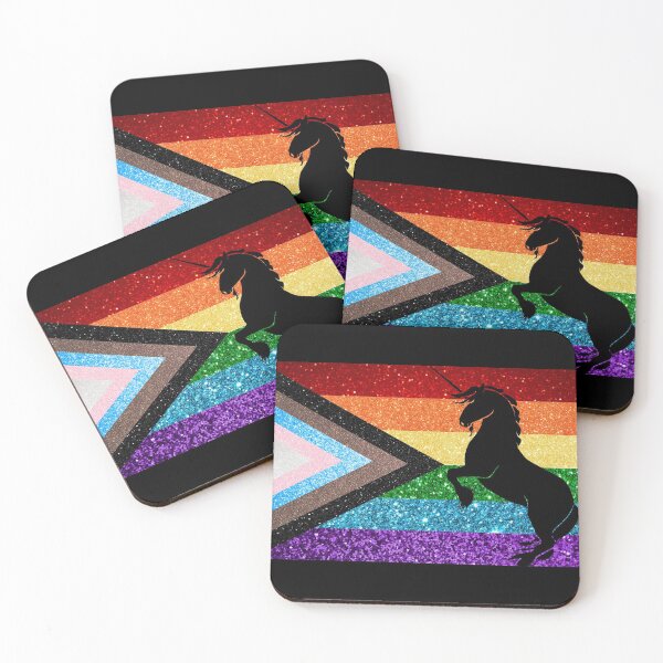 Artikelvorschau, Pride Art - BIPOC Pride Flag mit schwarzem Einhorn entworfen und verkauft von constellationartswellness.