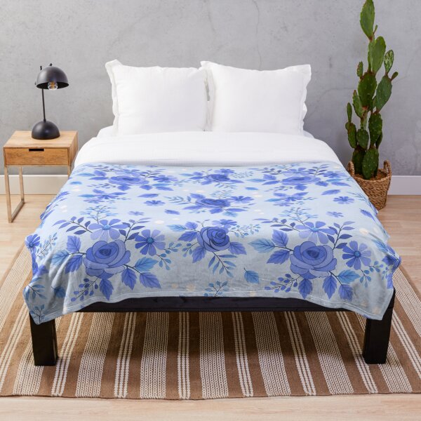 Item preview, Flores y hojas sobre fondo azul. designed and sold by Arne Smet.
