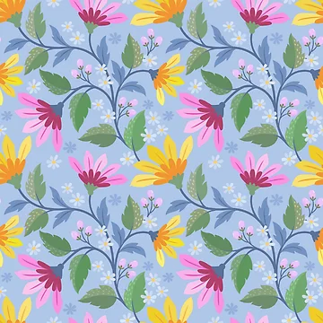 Artwork thumbnail, Colorful Hand Draw Flower Design Pattern by Arne Smet