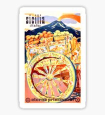 1947 Sicily Italy Travel Poster Eternal Spring Sticker