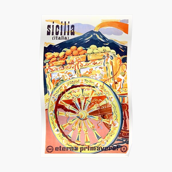 1947 Sicily Italy Travel Poster Eternal Spring Poster
