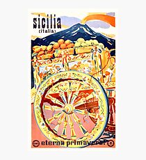 1947 Sicily Italy Travel Poster Eternal Spring Photographic Print