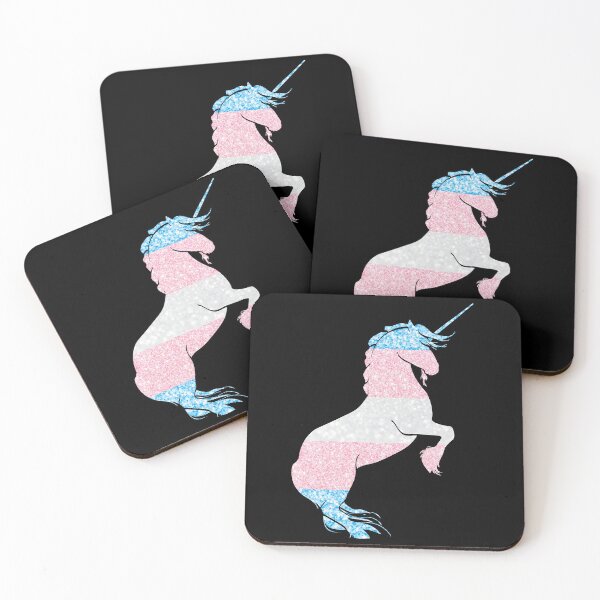 Artikelvorschau, Pride Art - Glitzer Trans Flag Einhorn entworfen und verkauft von constellationartswellness.