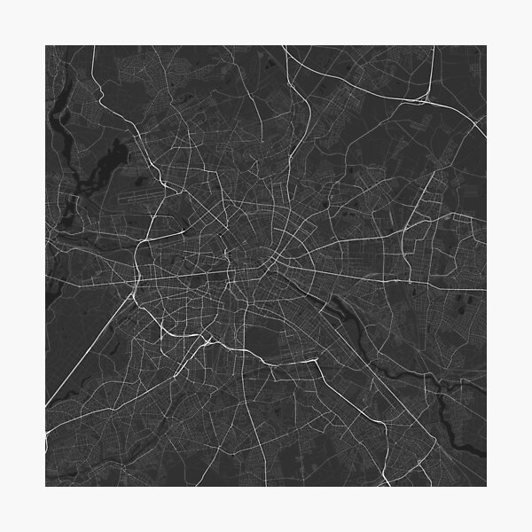 Item preview, Berlin, Germany Map. (White on black) designed and sold by Graphical-Maps.