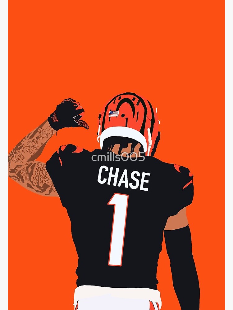 Ja'Marr Chase Orange Bengals Jersey - #1 Photographic Print for