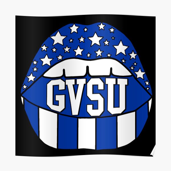 "GVSU Blue Tailgate Lips " Poster by jessicaleah15 Redbubble